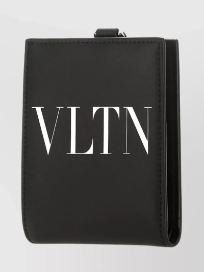 Valentino Garavani Removable Strap Leather Wallet In Black