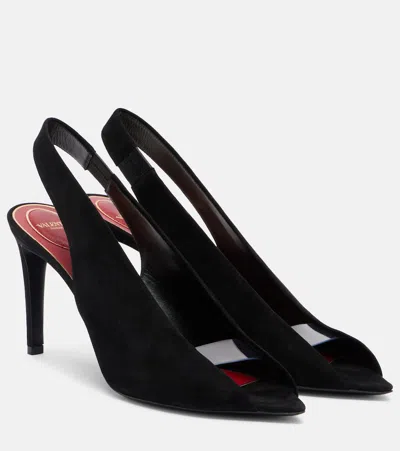 Valentino Garavani Révélé Suede Peep-toe Pumps In Multi