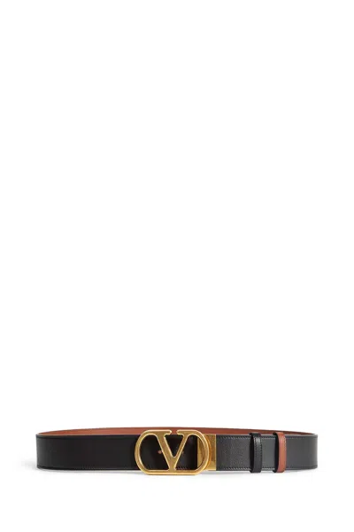 Valentino Garavani Reversible 40 Leather Belt In Black