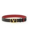 Valentino Vlogo Signature Reversible Leather Belt In Black