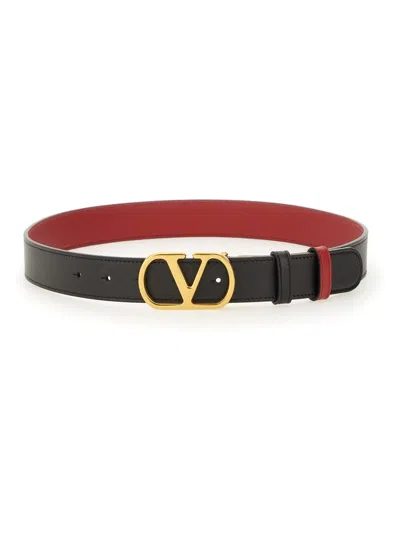 Valentino Garavani Reversible Belt "vlogo Signature" In Black