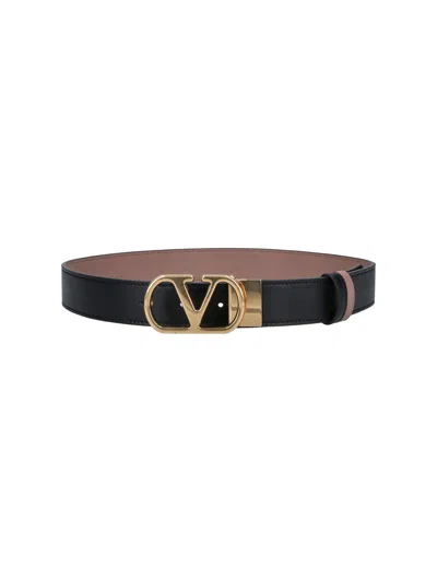 Valentino Garavani Reversible Belt "vlogo Signature" In Black