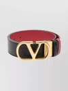 Valentino Garavani Vlogo Signature Leather Reversible Belt In Black