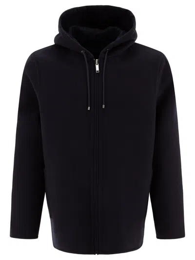 VALENTINO REVERSIBLE HOODIE-STYLE COAT COATS BLUE