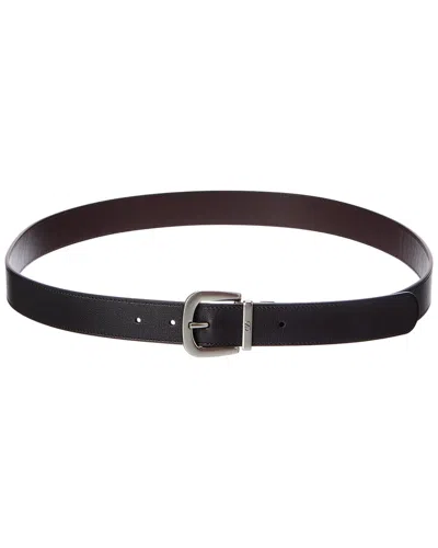 Valentino Garavani Valentino Reversible Leather Belt In Black