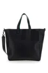 Valentino Reversible Tote Bag With Studs In Grained Leather In Multicolor