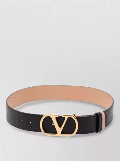Valentino Garavani Reversible Vlogo Belt Adjustable Fit In Black