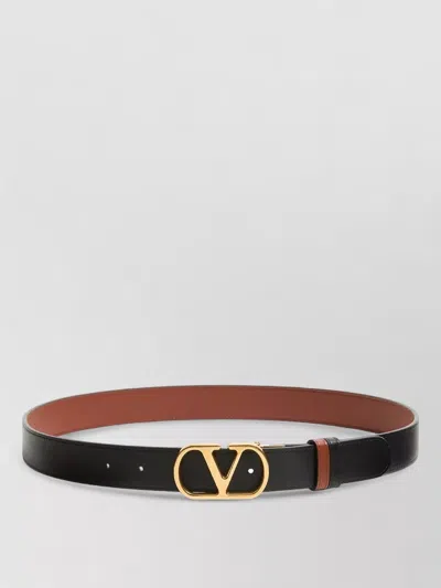 Valentino Garavani Reversible Vlogo Signature Belt 30mm Adjustable In Black