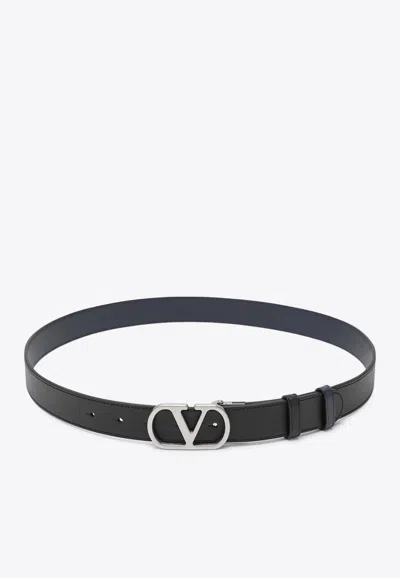 Valentino Garavani Reversible Vlogo Signature Belt In Black