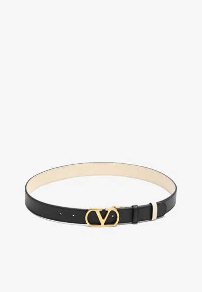 Valentino Garavani Reversible Vlogo Signature Belt In Black