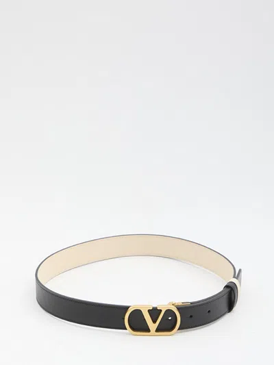 Valentino Garavani Reversible Vlogo Signature Belt In Black