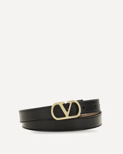 Valentino Garavani Reversible Vlogo Signature Belt In Black