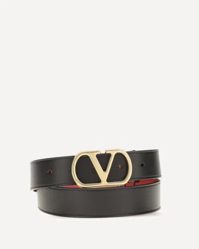Valentino Garavani Reversible Vlogo Signature Belt In Black