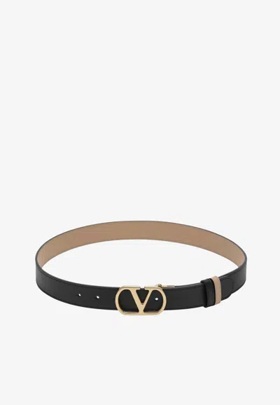 Valentino Garavani Reversible Vlogo Signature Belt In Black