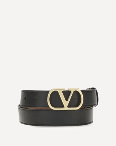 Valentino Garavani Reversible Vlogo Signature Belt In Black