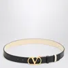 Valentino Garavani Reversible Vlogo Signature Belt In Black/butter White In Black