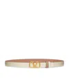 Valentino Vlogo 20mm Reversible Leather Belt In Ivory