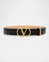 Valentino Vlogo Signature Leather Reversible Belt