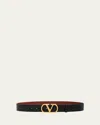Valentino Reversible Vlogo Signature Leather Belt, 40mm In Black