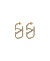 Valentino Rhinestone-embellished Vlogo Earrings In Yellow