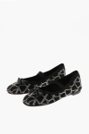 Valentino Rhinestoned Silk Ballet Flats In Black