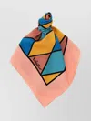 Valentino Rhombelle Diamond Pattern Square Scarf In Neutral