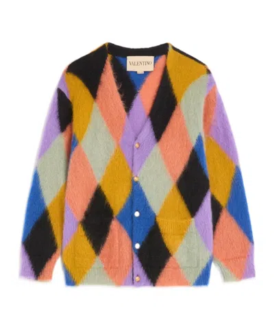 Valentino Rhombelle-pattern Button-up Cardigan In Multi