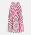 Valentino Geometric Print Midi Skirt In Multicolor