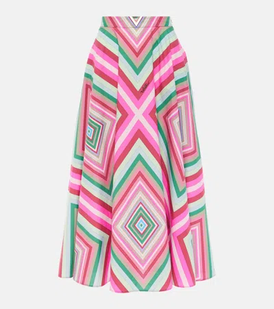 Valentino Geometric Print Midi Skirt In Printed