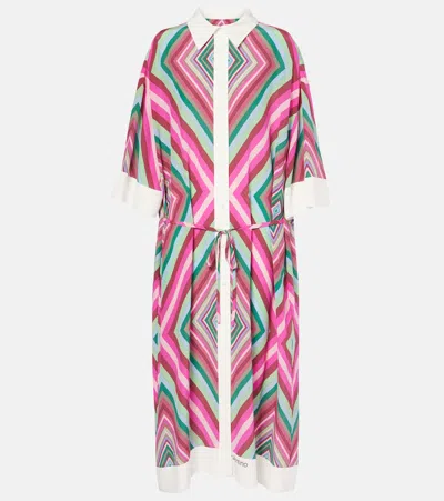 VALENTINO RHOMBUS 75 SILK SHIRT DRESS 