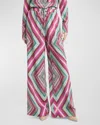 Valentino Geometric-print Palazzo Pants In Multi