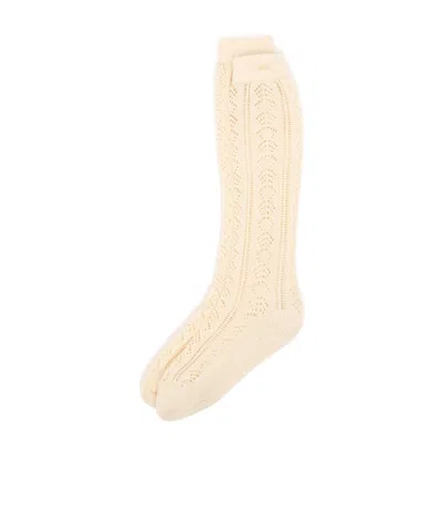 Valentino Garavani Rib Knitted Socks In Nude