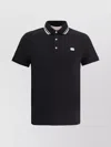 Valentino Garavani Black Polo Shirt With Classic Bicolor Collar And Logo Patch On The Front In Cotto