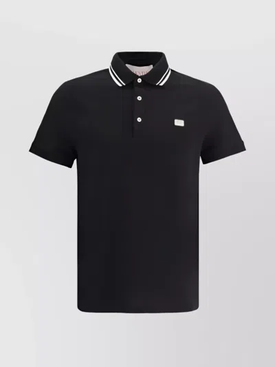 VALENTINO RIBBED COLLAR POLO SHIRT