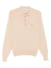 Valentino Garavani Fine-knit Polo Jumper In Pink