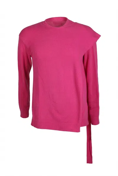 Valentino Ribbed Crew Neck Sweater In Pink