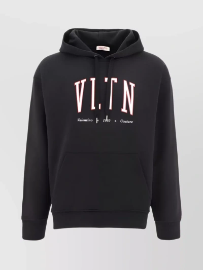 VALENTINO RIBBED DRAWSTRING HOOD SWEATER