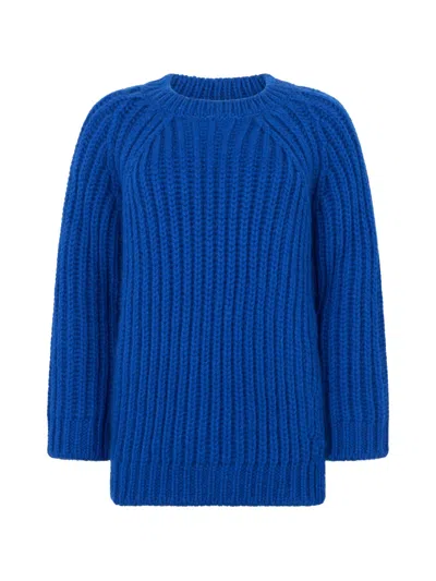 Valentino Ribbed Jumper In Blue