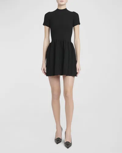 Valentino Vlogo-jacquard Midi Dress In Black
