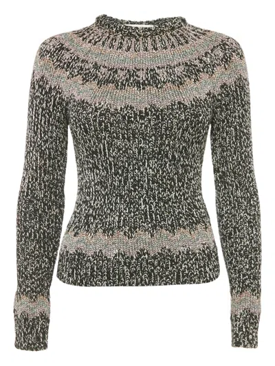 Pre-owned Valentino Ribbed-knit Sweater In Black