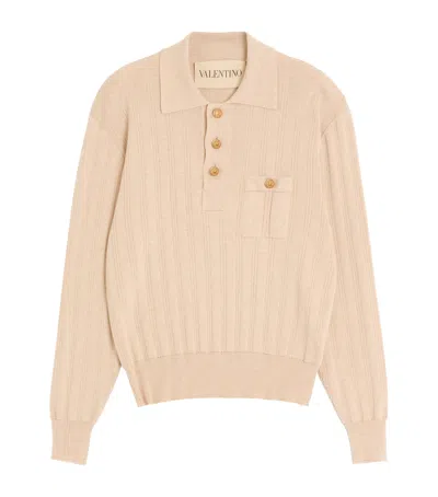 VALENTINO RIBBED POLO SWEATER