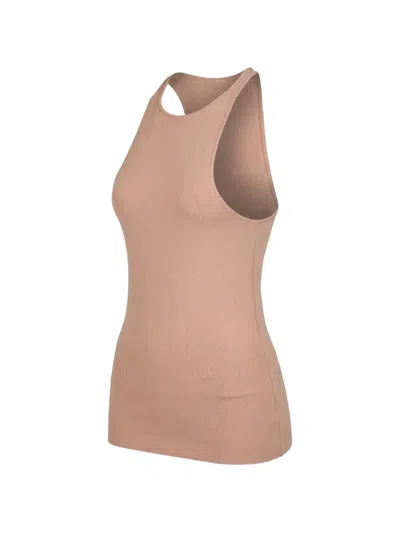 Valentino Ribbed Sleeveless Top In Neutral
