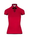 Valentino Sleeves Detail Mandarin Collar Ribbed Texture