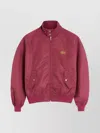 Valentino Ribbed Trim Jacket Featuring Vlogo Patch In Red