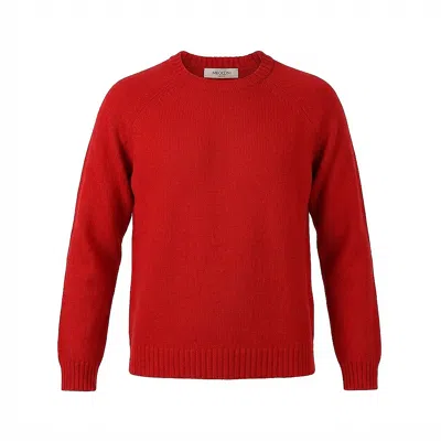 Valentino Ribbed-knit Crew Neck Sweater In Red