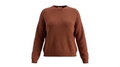 Valentino Ribbed-knit Crewneck Sweater In Brown