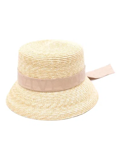 Valentino Garavani Ribbon-embellished Bucket Hat In Neutrals