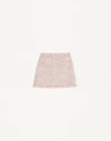 Valentino Tweed Skirt With Embellished Fringe Hem In Multicolour