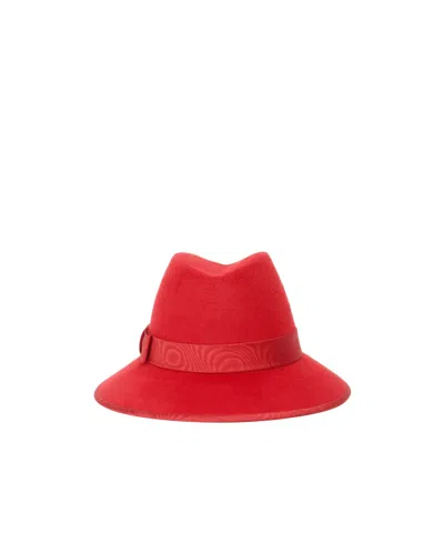 Valentino Garavani Ribbon-trimmed Hat In Red