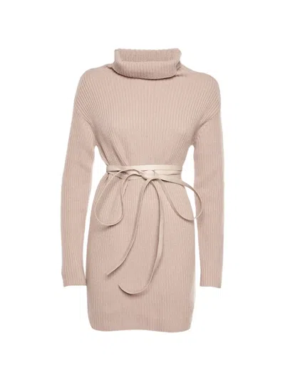 Pre-owned Valentino Rib-knit Mini Dress In Pink